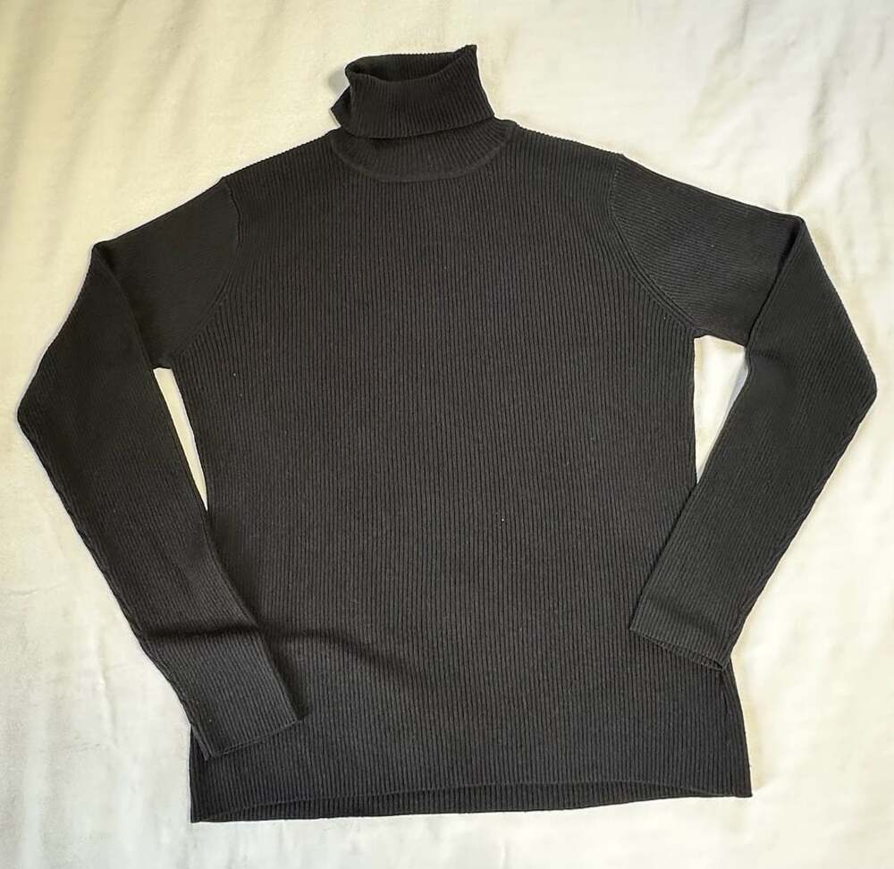 Worthington Black Ribbed Turtleneck Sweater